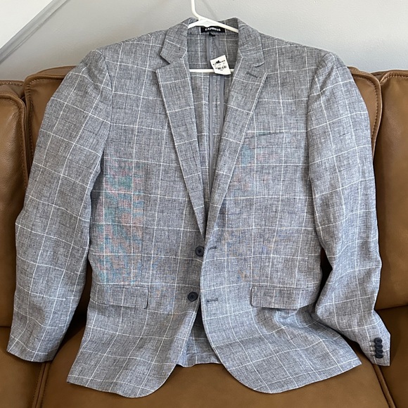 Express Gray Plaid Blazer - Picture 1 of 5